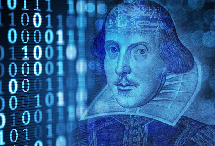 Robot Shakespeare analysing analyzing numbers