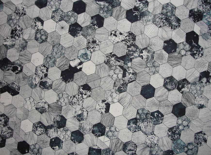 Geometric pattern of hexagons fitting together