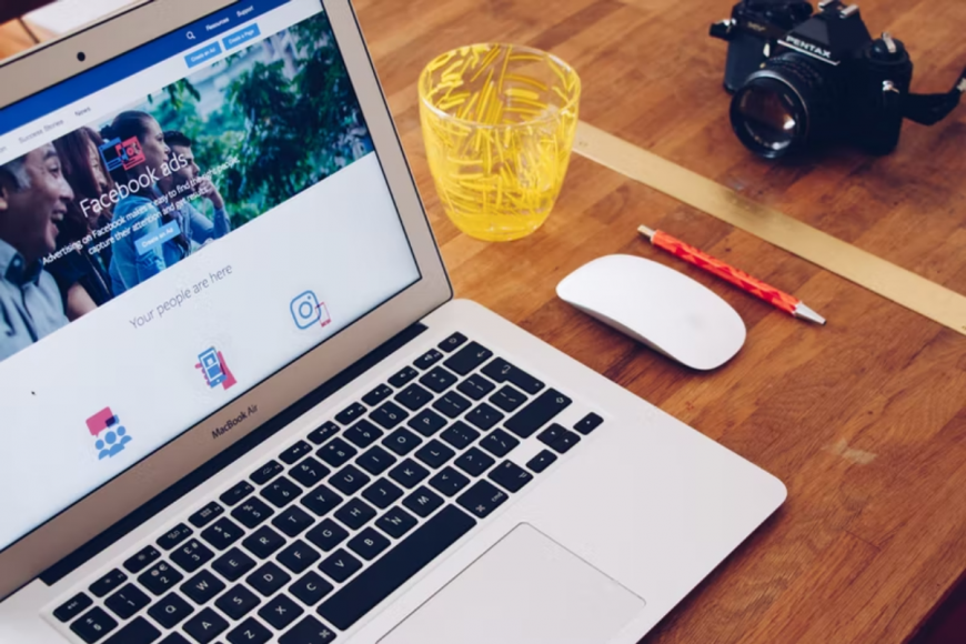Facebook Ad site on a laptop.