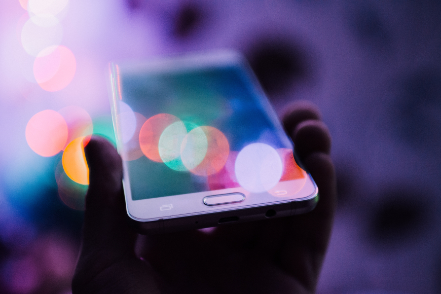 A phone held in a hand