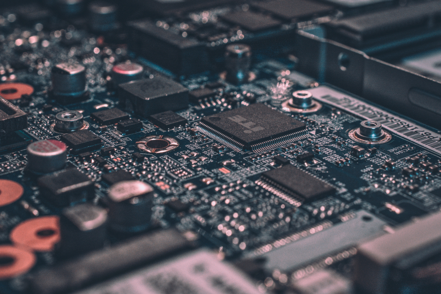 Close-up image of a computer circuit board.