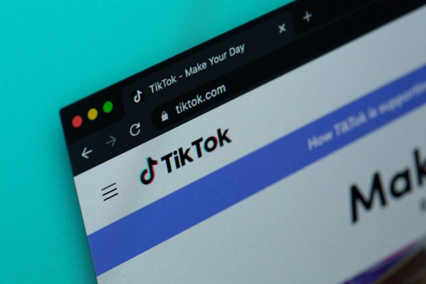 A picture of a computer screen on the TikTok website.